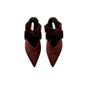 Zara satin and velvet mules